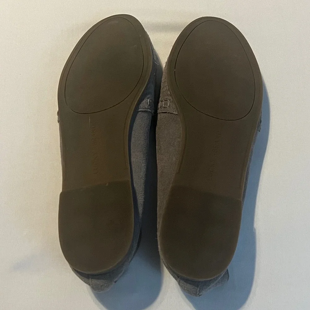 Lucky Brand Gray Suede Textured Chevron Slip On Loafers Flats Womens‎